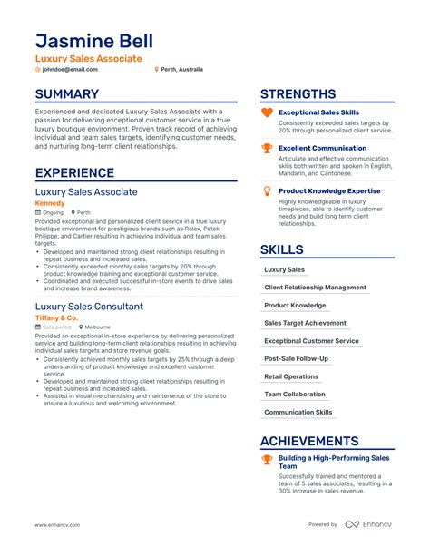 gucci sales associate resume